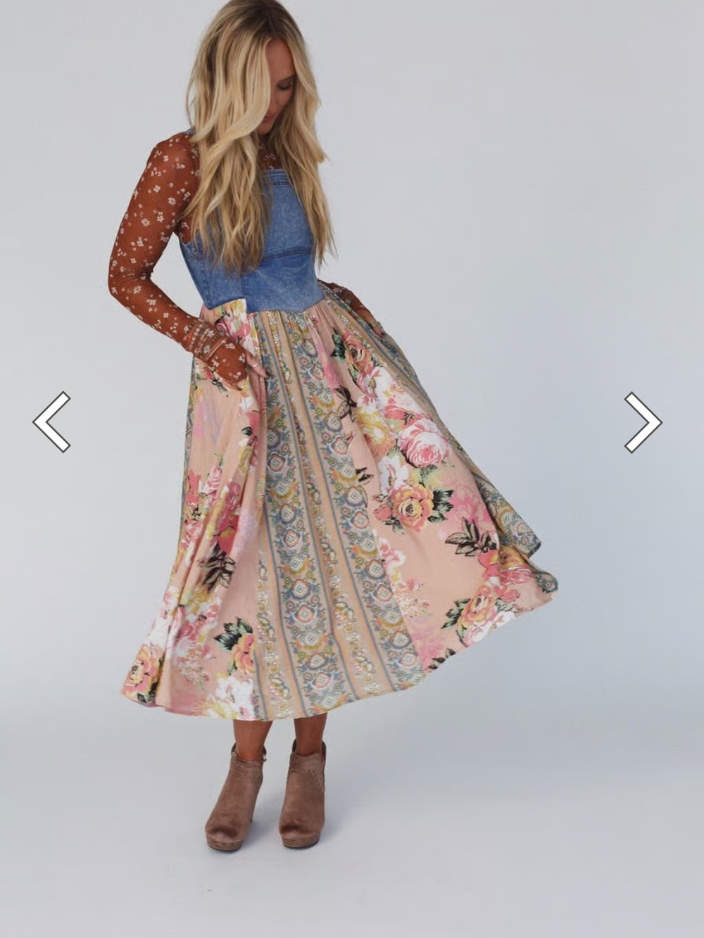Three Bird Nest Overall Floral Dress